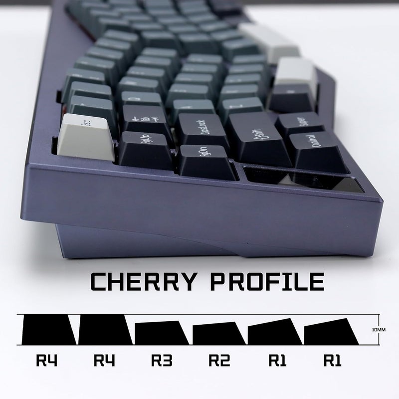 KBDiy Apollo PBT Double Shot Keycap Set,176 Keys Grey Custom Key Cap Keycaps 60 Percent Cherry Profile Keycaps for 61/64/68/84/87/100/104/108 Mechanical Keyboard - Image 3